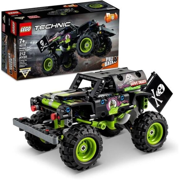 Technic Monster Jam Grave Digger 42118 Set - Truck Toy to Off-Road Buggy